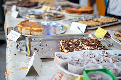 Kuchenbuffet, verschiedene Backstücke