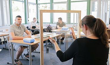 Unterricht unter Hygienemaßnahmen am BBW Leipzig